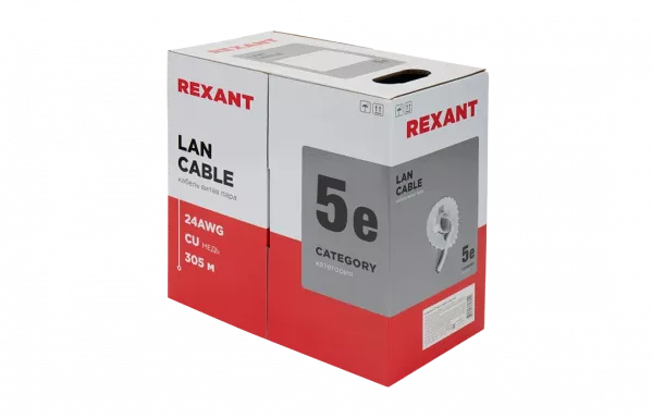 01-0043 Кабель витая пара REXANT UTP 4PR 24AWG, CAT5e (бухта 305 м)