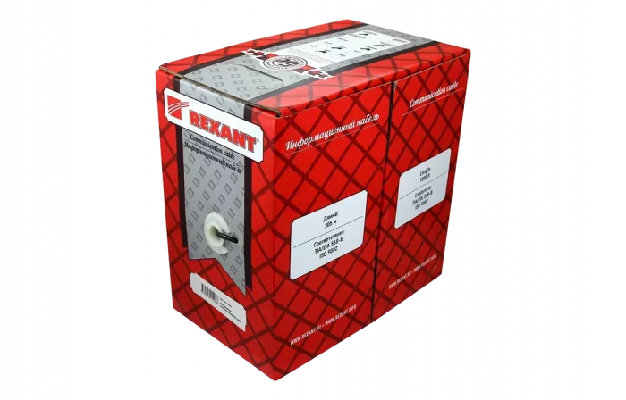01-0122 Кабель витая пара REXANT FTP 2PR 24AWG, CAT5e (бухта 305 м)