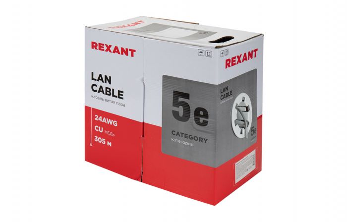 01-0143 Кабель витая пара REXANT FTP 4PR 24AWG, CAT5e (бухта 305 м)