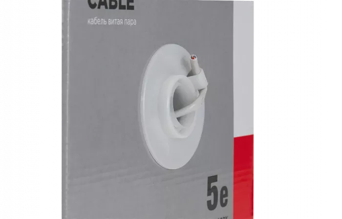 01-0023 REXANT Кабель витая пара UTP 2PR 24AWG, CAT5e, бухта 305 м, серый