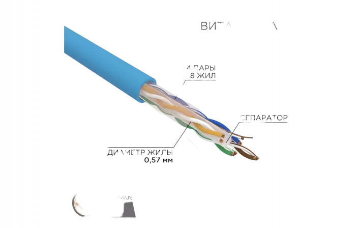 01-0047 Кабель витая пара REXANT UTP 4PR 23AWG, CAT6 (бухта 305 м)