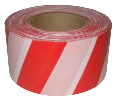 ЛО Лента оградительная штриховая 110мм 250м "Зебра", красно-белая