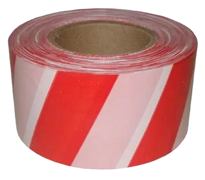 ЛО Лента оградительная штриховая 50мм 500м "Зебра", красно-белая