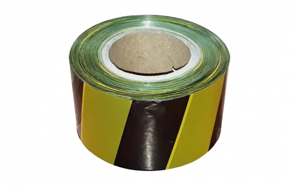 ЛО Лента оградительная штриховая 75мм 100м "Зебра", черно-желтая