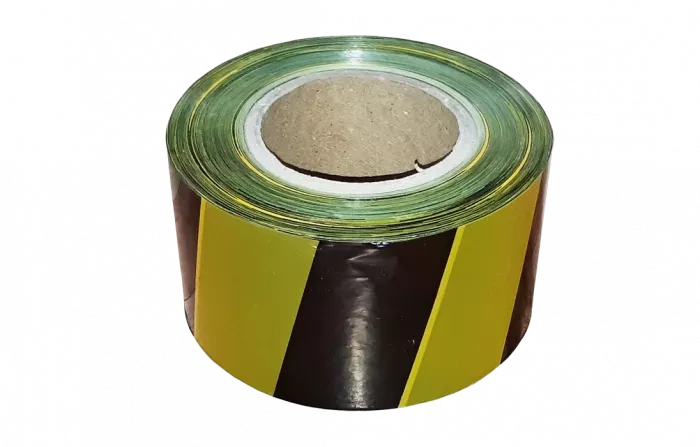 ЛО Лента оградительная штриховая 75мм 100м "Зебра", черно-желтая