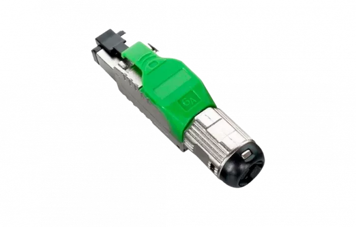 403352 Hyperline PLUE-8P8C-S-C6A-SH-GN Разъем полевой оконцовки RJ-45 (8P8C) под витую пару, для одножильного кабеля, toolless, категория 6A, экраниро