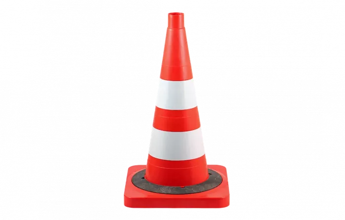 Конус сигнальный КС 2.6.0 с 2 комбинированными полосами и утяжелителем