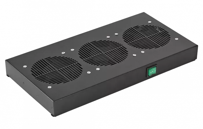 Вентиляторный модуль , 3 вентилятора с термодатчиком 35С ВМ-3-19"-Ч черный ССД