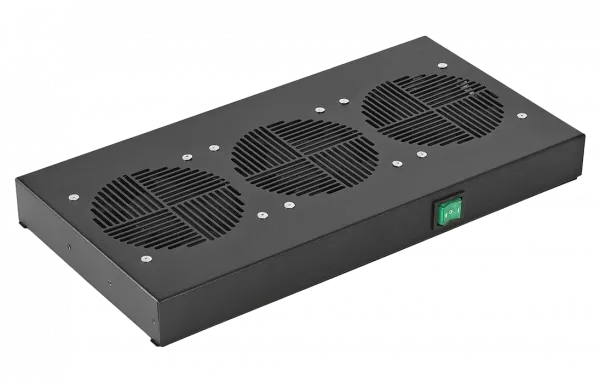 Вентиляторный модуль , 3 вентилятора с термодатчиком 35С ВМ-3-19"-Ч черный ССД