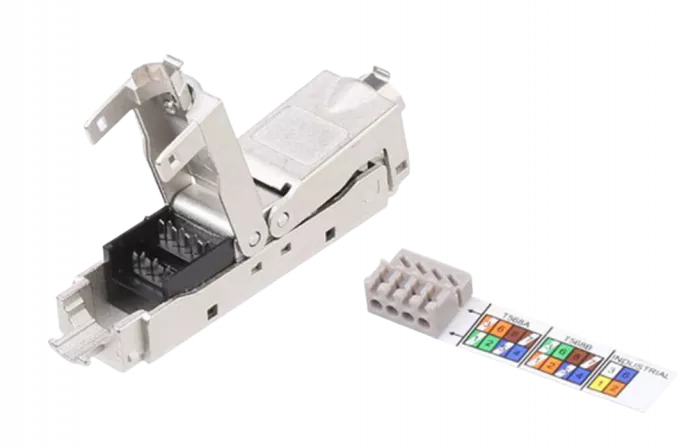 431371 Hyperline CA3-IDC-C6A-SH-F-SL Проходной адаптер (coupler), категория 6A, полный экран, IDC