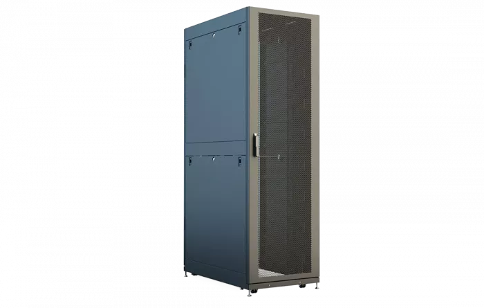 Шкаф телеком. напольный серверный ЦОД 19",42U(800x1200) , ШТ-НП-СЦД-42U-800-1200-П2П передняя дверь перфорированная,задняя перф.двойная. RAL9005