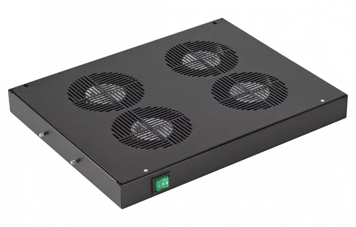 Вентиляторный модуль , 4 вентилятора с термодатчиком 35С ВМ-4-19"-Ч чёрный ССД