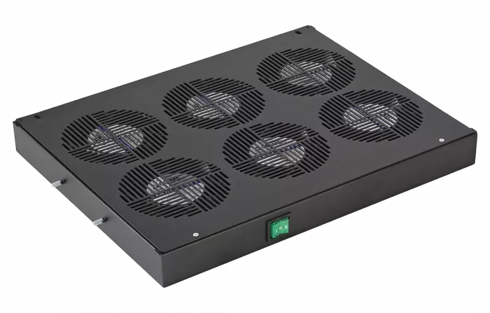 Вентиляторный модуль , 6 вентилятора с термодатчиком 35С ВМ-6-19"-Ч черный ССД