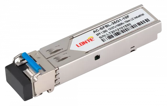 SFP WDM 1.25G Tx1310/Rx1550 10km LC DDM, industrial