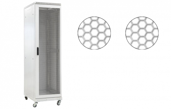 Шкаф телекоммуникационный напольный 19",33U(800x1000), ШТ-НП-33U-800-1000-ПП, передняя и задняя дверь перфорированная ССД