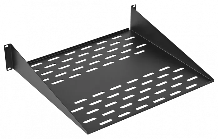 Полка перфорированная консольная  ПК-30-19"-2U-Ч чёрная ССД