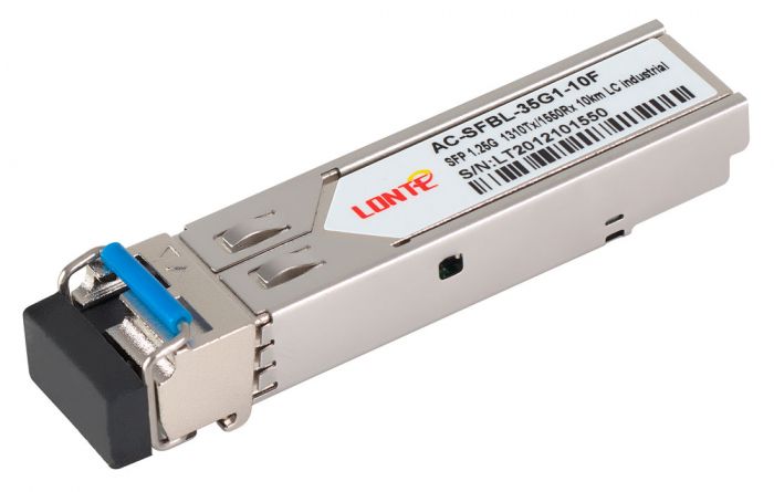 SFP WDM 1.25G Tx1310/Rx1550 10km LC DDM, industrial