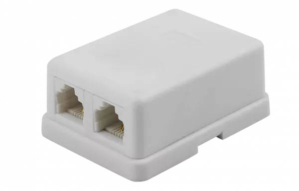 03-0002 Розетка телефонная RJ-14 2/6P4C открытой проводки