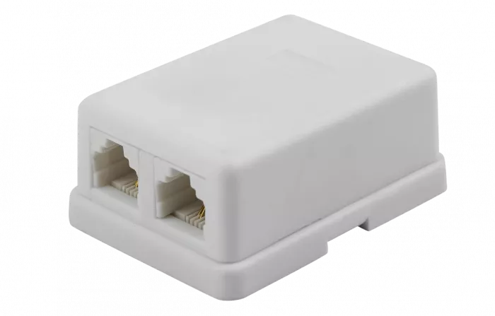 03-0002 Розетка телефонная RJ-14 2/6P4C открытой проводки