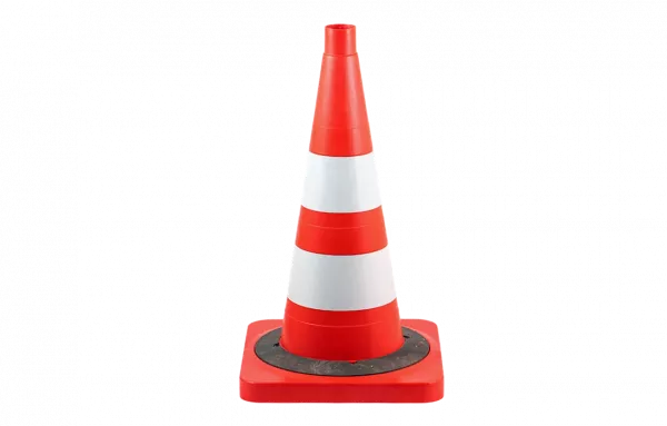 Конус сигнальный КС 2.6.0 с 2 комбинированными полосами и утяжелителем