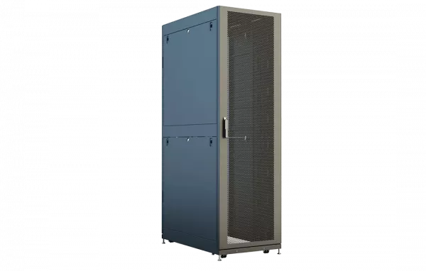 Шкаф телеком. напольный серверный ЦОД 19",48U(800x1200) , ШТ-НП-СЦД-48U-800-1200-П2П передняя дверь перфорированная,задняя перф.двойная. RAL9005