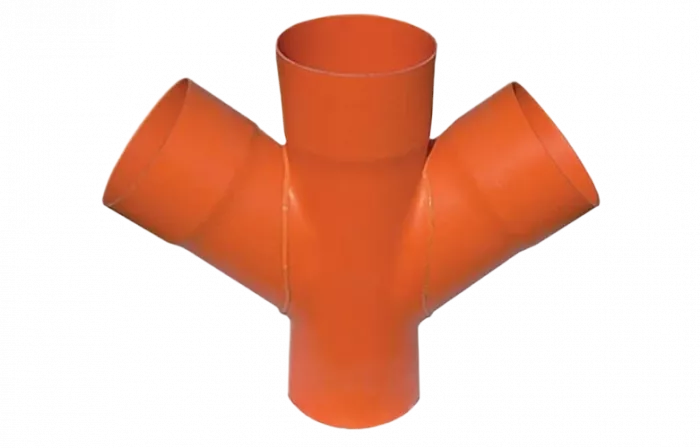 021063 Соединение для четырех двустенных труб,45°, полипропилен, d=63 мм