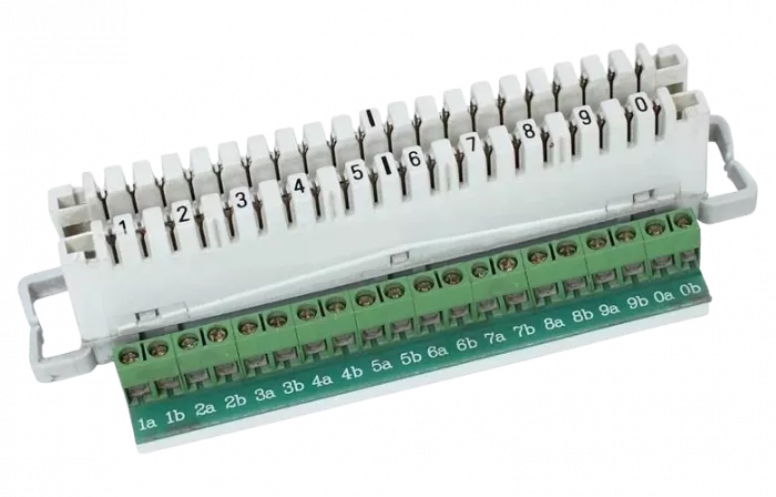 Плинт ПВТ 2/10 типа LSA-PLUS, дополнительная винтовая клемма, размыкаемые контакты