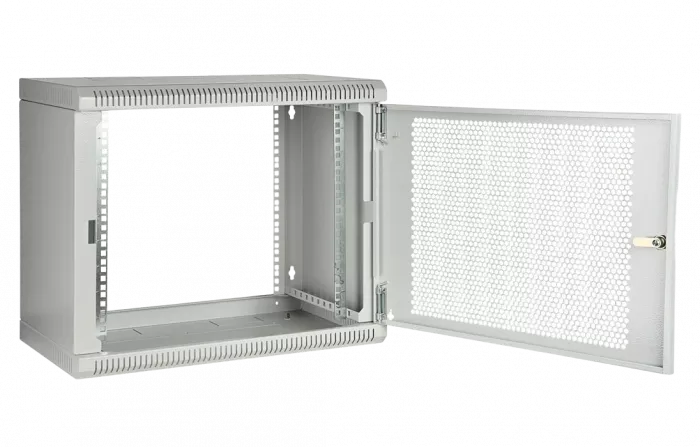 Шкаф телекоммуникационный настенный разборный 19”,18U(600x350), ШТ-НСр-18U-600-350-П дверь перфорированная ССД