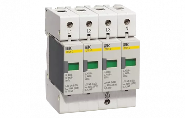 MOP20-4-B Огр-ль имп. перенапр. ОПС1-B 4Р In=30kA Un=400B Im=60kA ИЭК