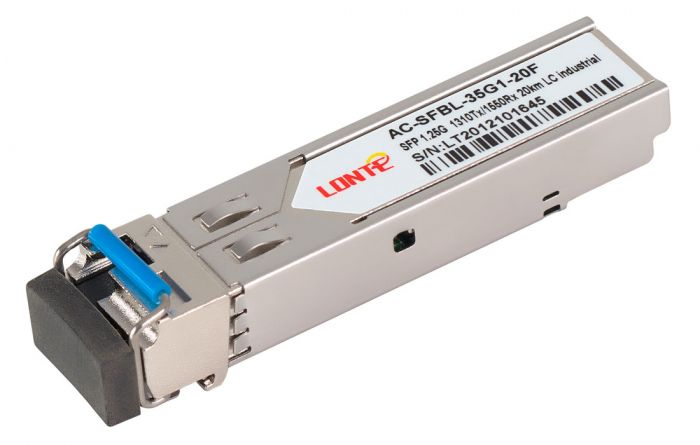 SFP WDM 1.25G Tx1310/Rx1550 20km LC DDM, industrial