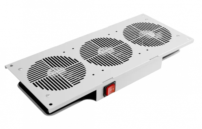 Вентиляторный модуль потолочный, 3 вентилятора с термодатчиком без шнура питания 35С ВМ-3П 48В ССД