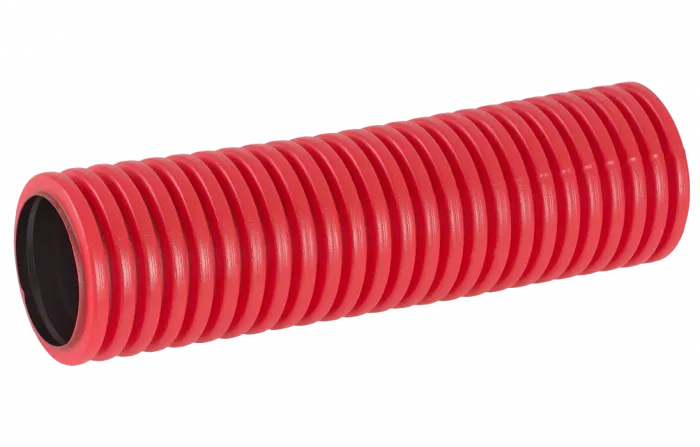 PR15.0069 Труба гофрированная двустенная ПНД жесткая тип 450 (SN12) красная д110 6м (36м/уп) Промрукав