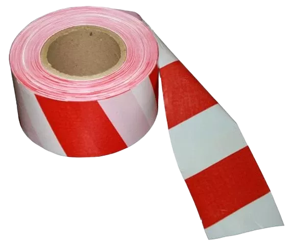 ЛО Лента оградительная штриховая 50мм 500м "Зебра", красно-белая