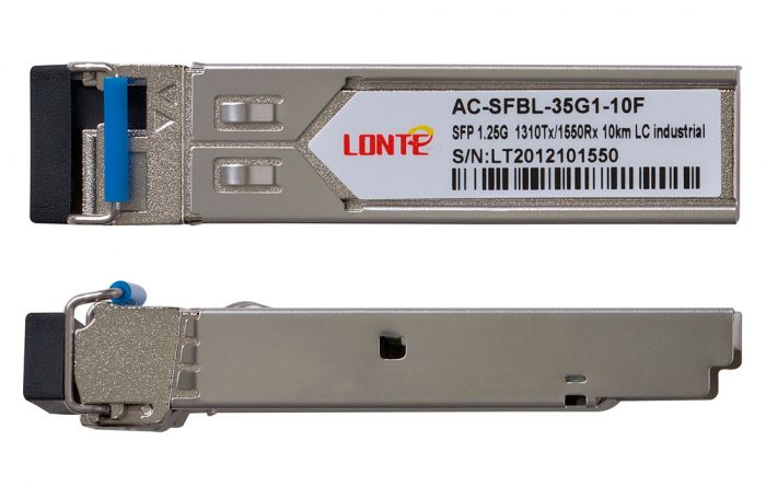 SFP WDM 1.25G Tx1310/Rx1550 10km LC DDM, industrial