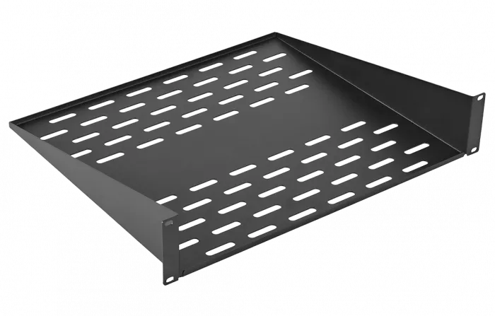Полка перфорированная консольная  ПК-30-19"-2U-Ч чёрная ССД
