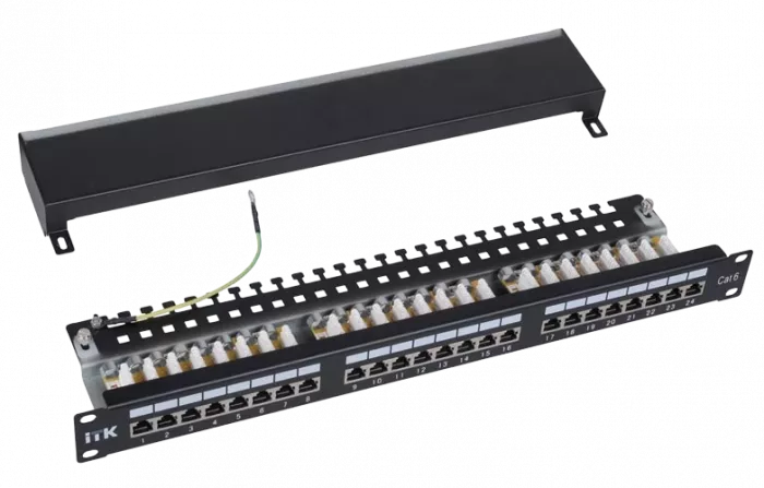 PP24-1UC6S-D05 ITK 1U патч-панель кат.6 STP, 24 порта (Dual), с кабельным органайзером