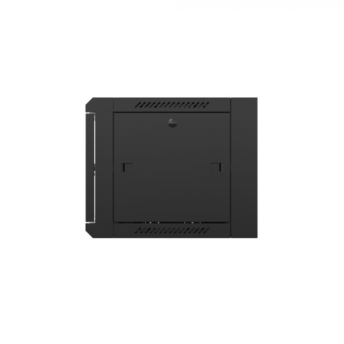 Шкаф настенный телекоммуникационный NTSS W 6U 600х600х370мм, 2 профиля 19, дверь стеклянная, боковые стенки съемные, задняя стенка, разобранный, черный RAL 9005