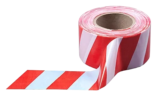 ЛО Лента оградительная штриховая 50мм 500м "Зебра", красно-белая