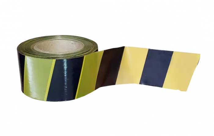 ЛО Лента оградительная штриховая 75мм 100м "Зебра", черно-желтая