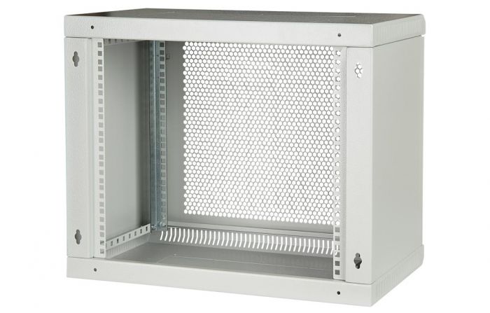 Шкаф телекоммуникационный настенный разборный 19”,9U(600x450), ШТ-НСр-9U-600-450-П дверь перфорированная ССД