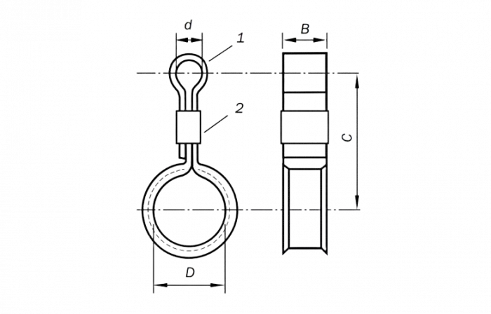 Подвес металлических кабелей связи П-16, упаковка 70 шт ССД