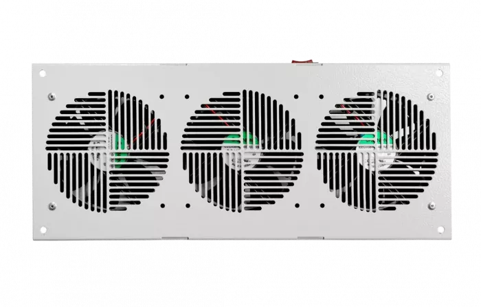 Вентиляторный модуль потолочный, 3 вентилятора с термодатчиком без шнура питания 35С ВМ-3П 48В ССД