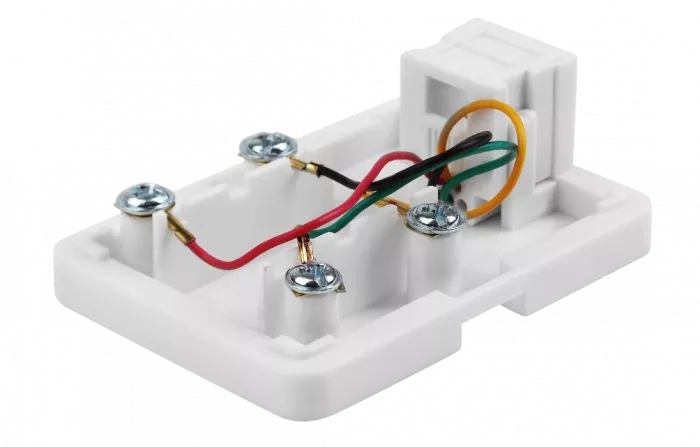 03-0001 Розетка телефонная RJ-14 6P4C открытой проводки