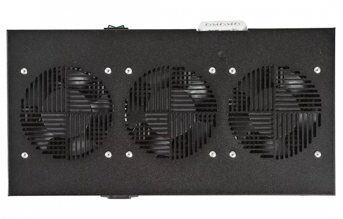 Вентиляторный модуль , 3 вентилятора с термореле  ВМ-3-19"-Т-Ч черный ССД