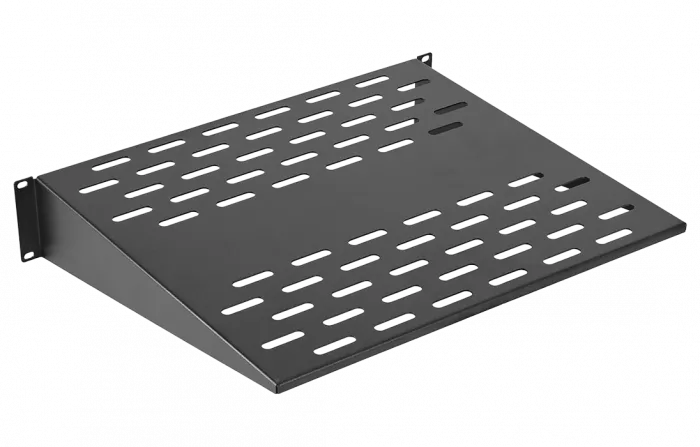 Полка перфорированная консольная  ПК-30-19"-2U-Ч чёрная ССД
