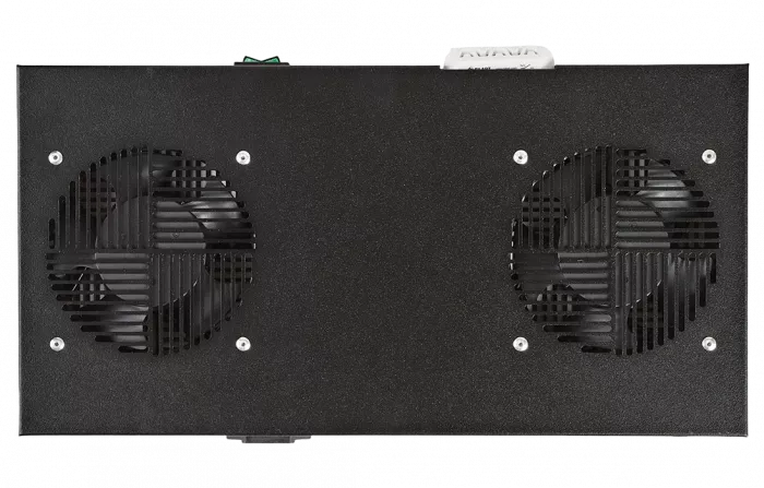 Вентиляторный модуль , 2 вентилятора с термореле  ВМ-2-19"-Т-Ч черный ССД