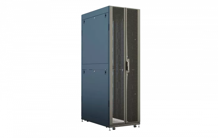 Шкаф телеком. напольный серверный ЦОД 19",42U(600x1000) , ШТ-НП-СЦД-42U-600-1000-П2П передняя дверь перфорированная,задняя перф.двойная. RAL9005