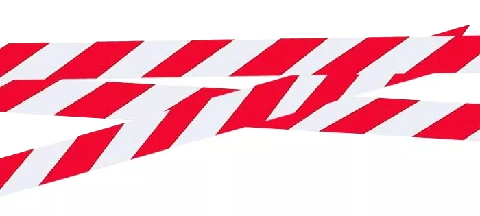 ЛО Лента оградительная штриховая 110мм 250м "Зебра", красно-белая