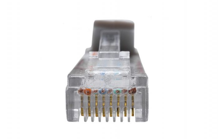 SUPRLAN Патч-корд UTP 5e 4x2 26AWG (7x0.16mm) Cu LSZH серый 1м