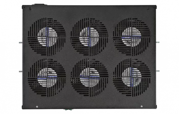 Вентиляторный модуль , 6 вентилятора с термодатчиком 35С ВМ-6-19"-Ч черный ССД